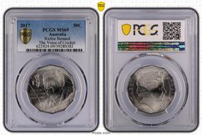 2017 50C Richie Benaud The Voice of Cricket MS69