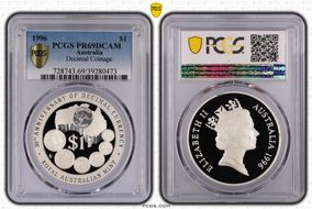 1996 $1 30th Ann. Decimal Currency PR69DCAM
