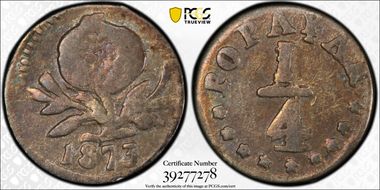 1873 1/4 Dec Restrepo-248.22 Popayan VF30