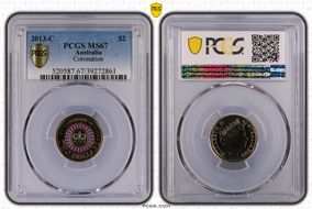 2013-C $2 Coronation Colorized MS67