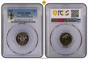 2019 $2 Police Remembrance Colorized MS66