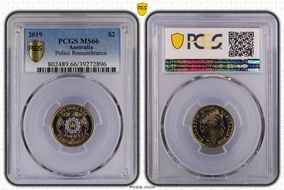 2019 $2 Police Remembrance Colorized MS66