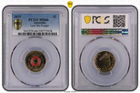 2015 $2 Lest We Forget Colorized MS66