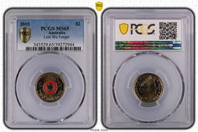 2015 $2 Lest We Forget Colorized MS65