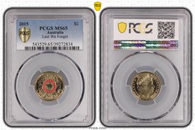 2015 $2 Lest We Forget Colorized MS65