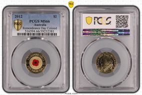 2012 $2 Remembrance Day Colorized MS66