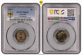 2013 $2 Coronation Colorized MS65