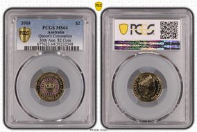 2018 $2 Queen's Coronation Colorized 30th Ann. $2 Coin MS64