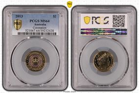 2013 $2 Coronation Colorized MS64