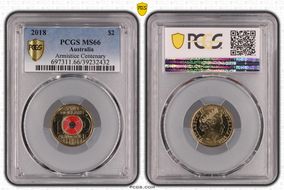 2018 $2 Armistice Centenary Colorized MS66