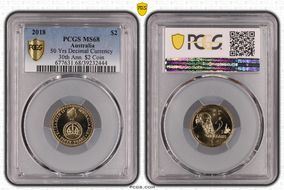 2018 $2 50 Yrs Decimal Currency 30th Ann. $2 Coin MS68