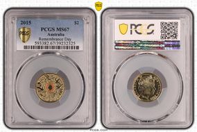 2015 $2 Remembrance Day Colorized In Flanders Fields MS67