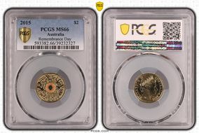 2015 $2 Remembrance-Flanders Fields Colorized MS66