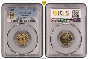 2015 $2 Remembrance Day Colorized In Flanders Fields MS67