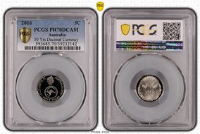 2016 5C 50 Yrs Decimal Currency PR70DCAM