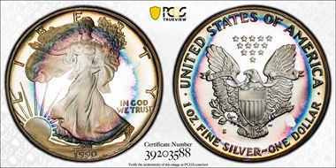 1990-S $1 Silver Eagle PR68DCAM
