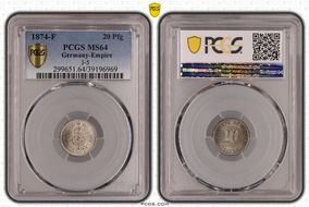 1874-F 20 Pfg J-5 MS64