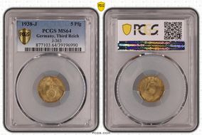 1938-J 5 Pfg J-363 MS64