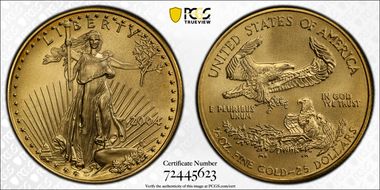 2004 $25 Gold Eagle MS70