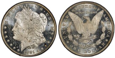1881-O $1 VAM 1D, Pummeled Eye MS62PL