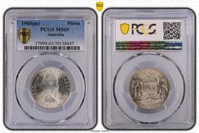 1960(m) Florin KM-60  Ag MS65