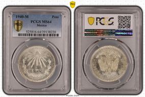 1940-M Peso KM-455  Ag MS64