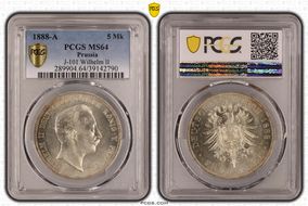 1888-A 5 Mk J-101 Wilhelm II MS64