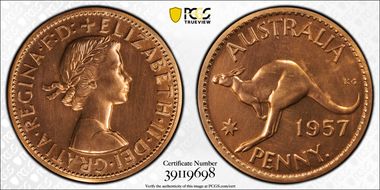 1957 Y. (p) 1D Brilliant PR63RD