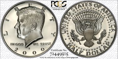 2000-S 50C Silver PR70DCAM