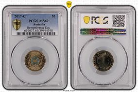 2017-C $2 Remembrance Day Colorized MS69