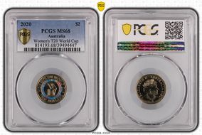 2020 $2 Women's T20 World Cup Colorized MS68