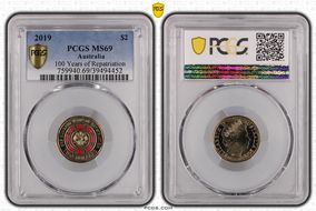 2019 $2 100 Years of Repatriation Colorized MS69