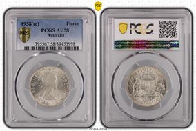 1958(m) Florin KM-60  Ag AU58