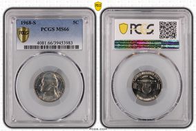 1968-S 5C MS66