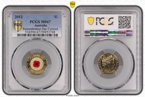 2012 $2 Remembrance Day Colorized MS67