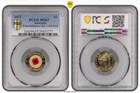 2012 $2 Remembrance Day Colorized MS67