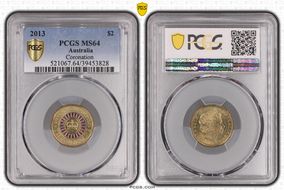 2013 $2 Coronation Colorized MS64
