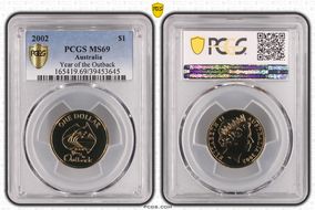 2002 $1 Year of the Outback MS69
