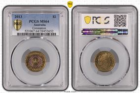 2013 $2 Coronation Colorized MS64