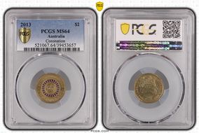 2013 $2 Coronation Colorized MS64