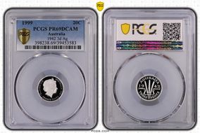 1999 20C 1942 3d Ag PR69DCAM