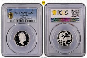 1991 $1 Silver PR70DCAM