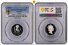 1990 $1 Year of Peace Ag PR69DCAM