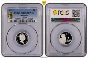 1991 $2 Silver PR69DCAM