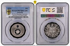 2016 50C 50 Yrs Decimal Currency PR70DCAM