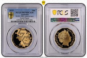 2015 50C RAM 50th Anniversary Gold Plated PR70DCAM