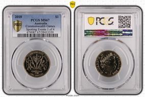 2018 $1 Commonwealth Games Sporting Events 1 of 4 MS67