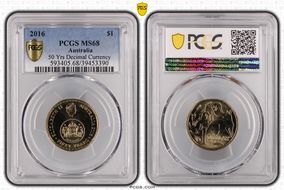 2016 $1 50 Yrs Decimal Currency MS68