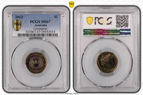 2013 $2 Coronation Colorized MS67