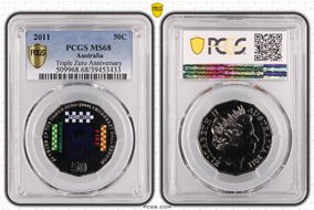 2011 50C Triple Zero Anniversary Colorized MS68